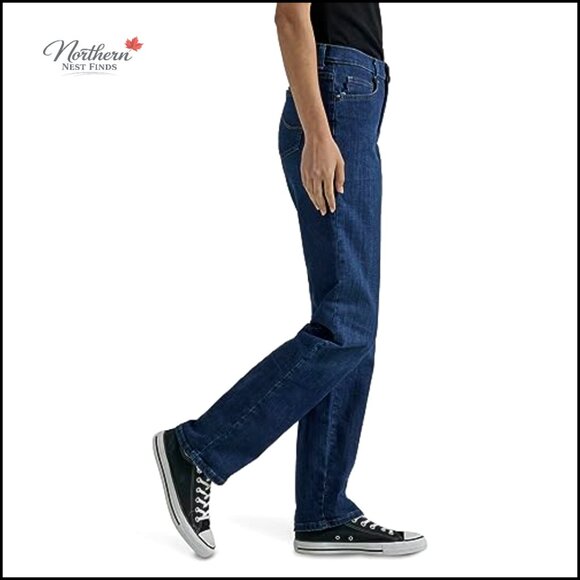 Relaxed Fit Straight Leg Jeans Mid Rise Comfort - Picture 2 of 7